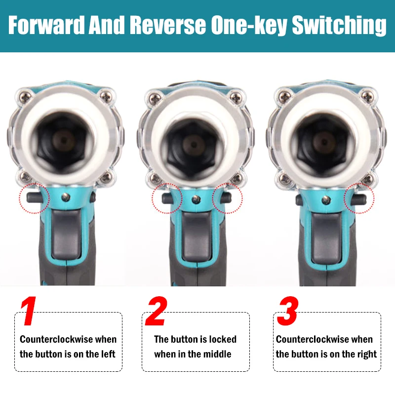 Электрический ударный гайковерт 18 в регулируемый перезаряжаемый бесщеточный 1/2