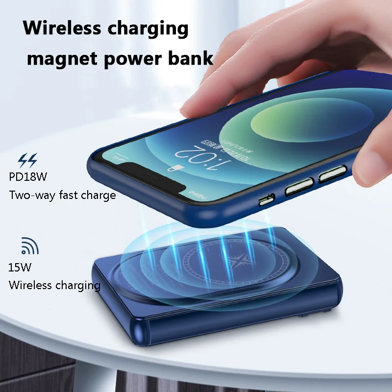 

Magnetic Wireless Charger 15W Magnetic Mobile Power Supply For iphone12/Promax/Mini Magsafe18WPD Two-way Fast Wireless Charger