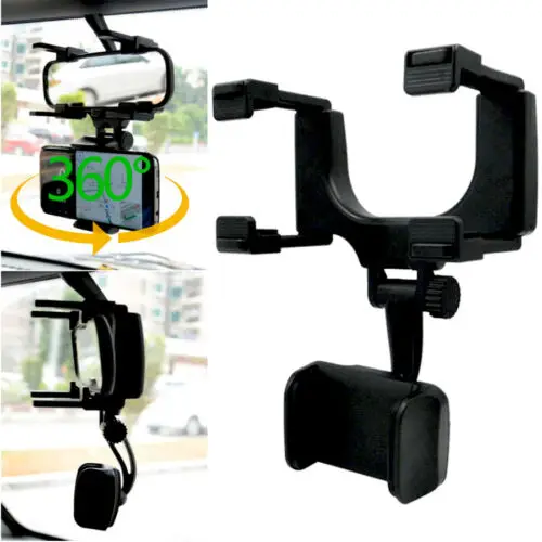 

Universal 360 Car Rearview Mirror Mount Stand Holder Cradle For Cell Phone GPS Car Rear View Mirror Holder