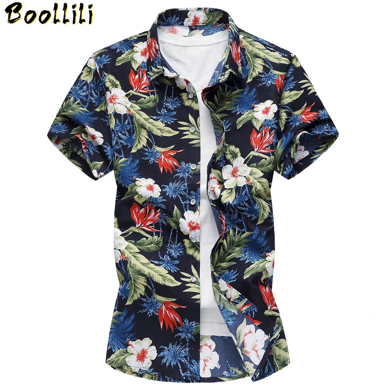 

Print Brand 2020 Summer Men's Beach Shirt Fashion Short Sleeve Floral Loose Casual Shirts Plus Asian SIZE M-4XL 5XL 6XL Hawaiian