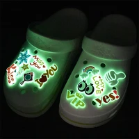 luminous shoe decoration buckle charm accessories 1pcs carton diy combination jibz for croc kids gift drop shipping