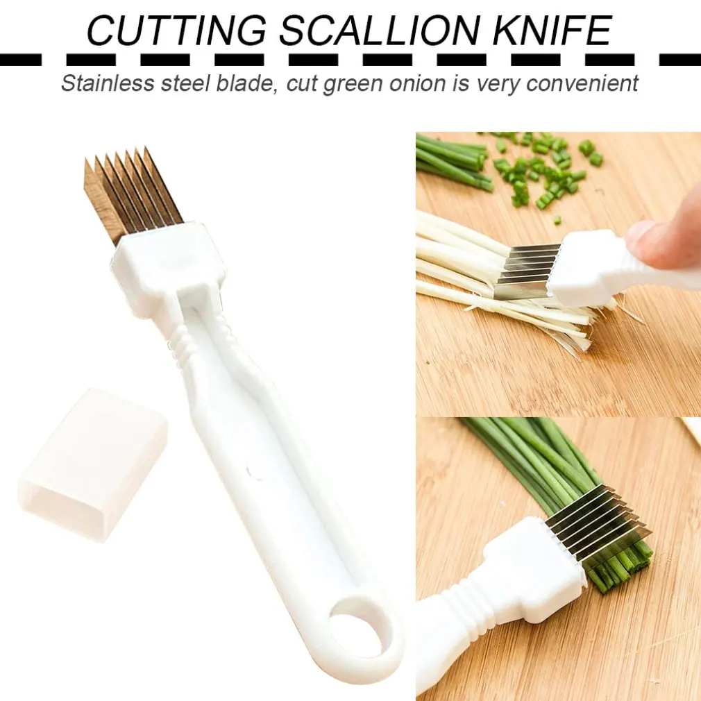 Кухонные гаджеты нарезанный зеленый нож для лука многоцелевой измельчитель
