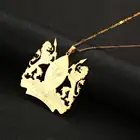 Модные ожерелья из нержавеющей стали с подвеской из Кении золотого цвета, карта африканской страны, ювелирные изделия кениан