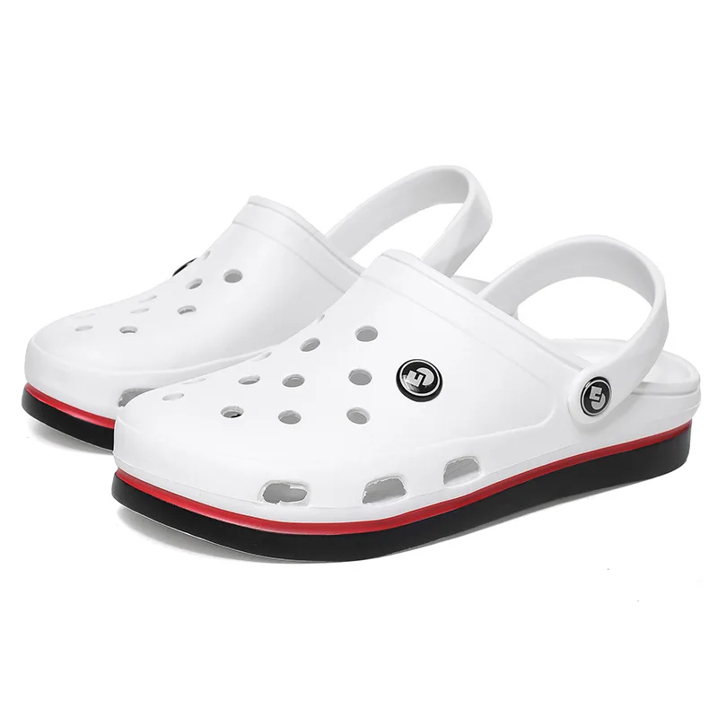 

2021 New Fashion Sandals Men Clogs Slippers Soft Bottom Beach Sandals Men Clog Sandals Comfortable Breathable Ankle-Wrap EVA