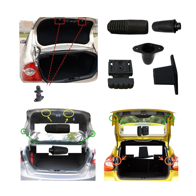 

2Pcs For Ford Focus Hatchback Sedan Auto Trunk Top Cover Back Door Rubber Cushion Grommet Buffer Pier Damping Collision Bands