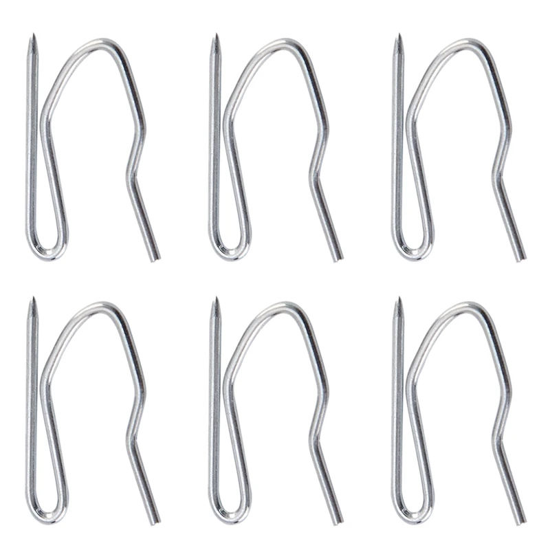 

Promotion! 100 Pack Metal Curtain Hooks Drapery Hook Pins with Clear Box for Window Curtain, Door Curtain and Shower Curtain