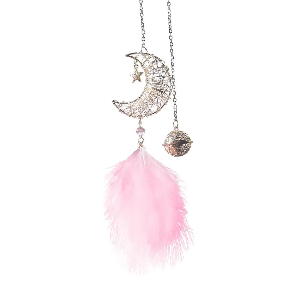 

Украшения для автомобиля для женщин Ловец снов Луна Натуральное перо Автомобильная подвеска маленькая традиционная богемная Автомобильна...