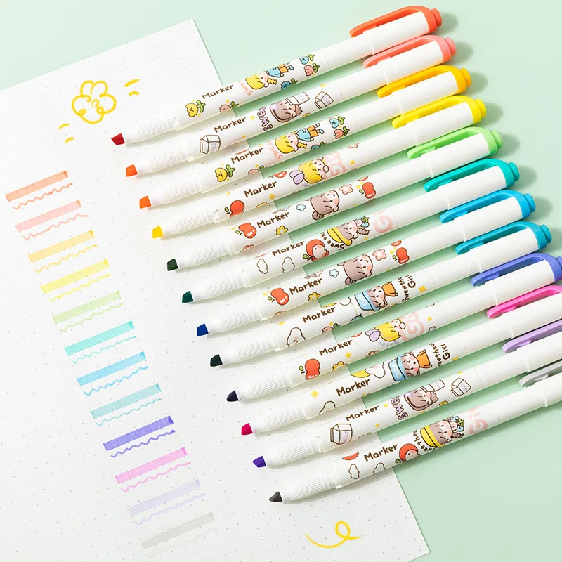 6 шт. набор ручек-хайлайтеров для девочек с рисунком