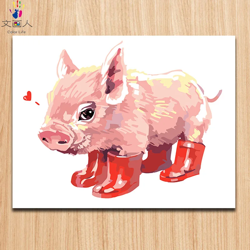 Раскрашивание по номерам цифровая милых котов мультяшных животных кошек с