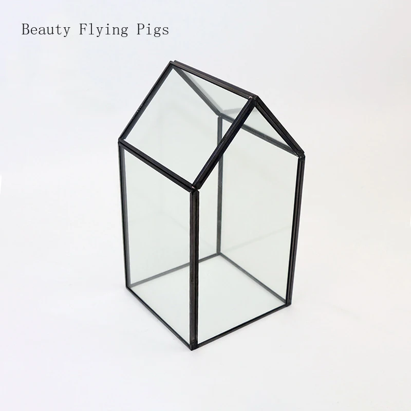 

Direct sales new geometric glass flower room glass transparent cover eternal flower glass cover jewelry decoration storage