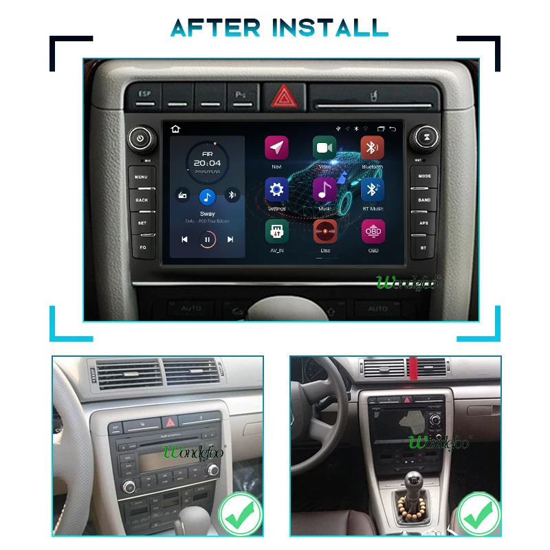 Автомагнитола 2 din Android 10 для Audi A4 2002 2007 S4 RS4 8E 8F B9 B7 carplay GPS навигация Авторадио