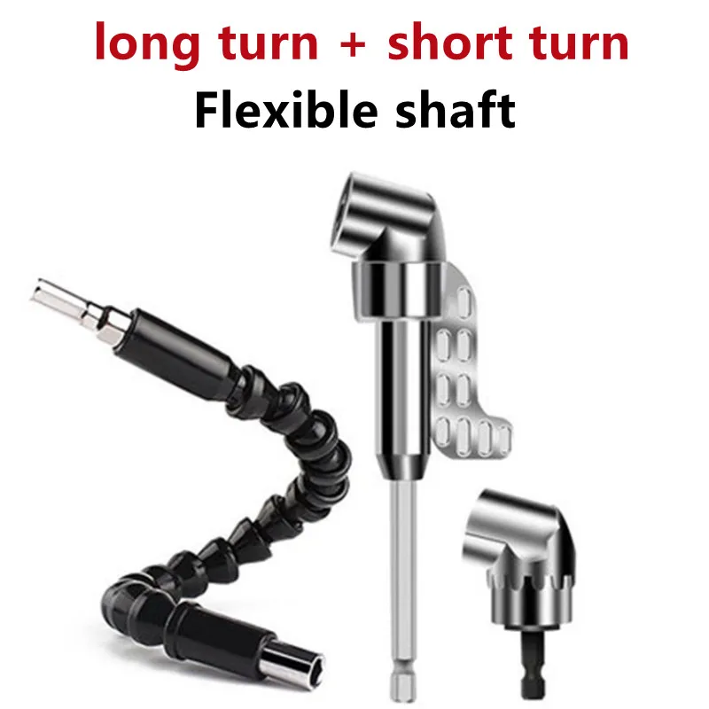 

Electric Corner Device Combination Set Hexagon Handle Screwdriver Turning Tool Black Universal Soft Shaft Turner