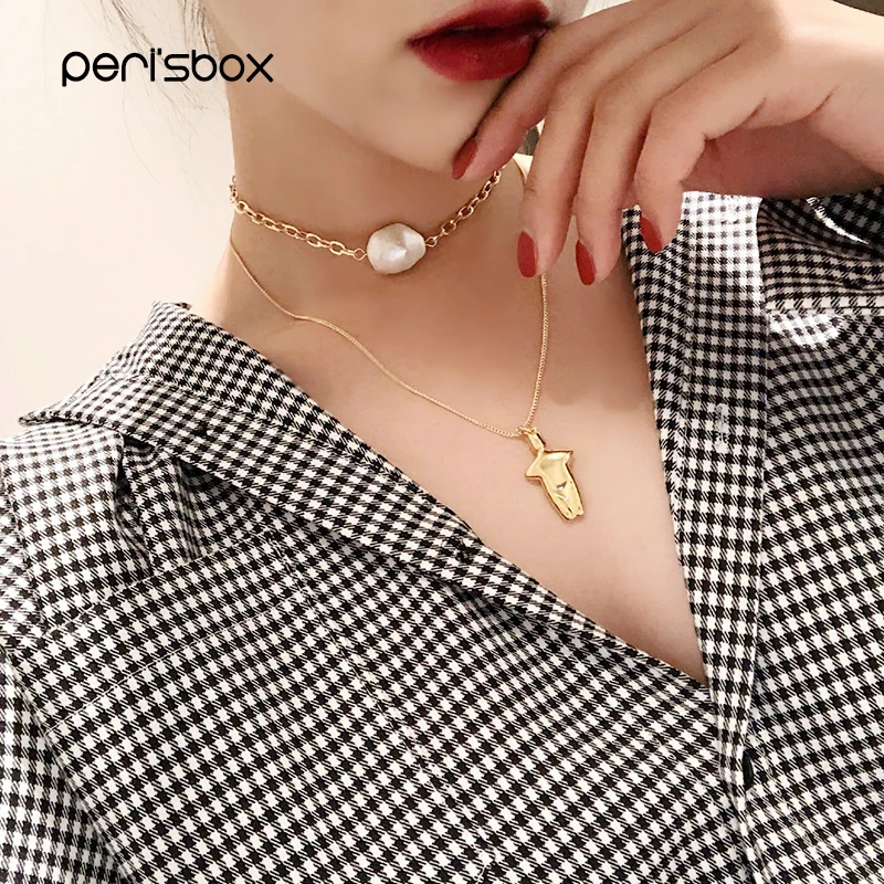 Женское Ожерелье чокер Peri'sBox массивное ожерелье из пресноводного жемчуга в