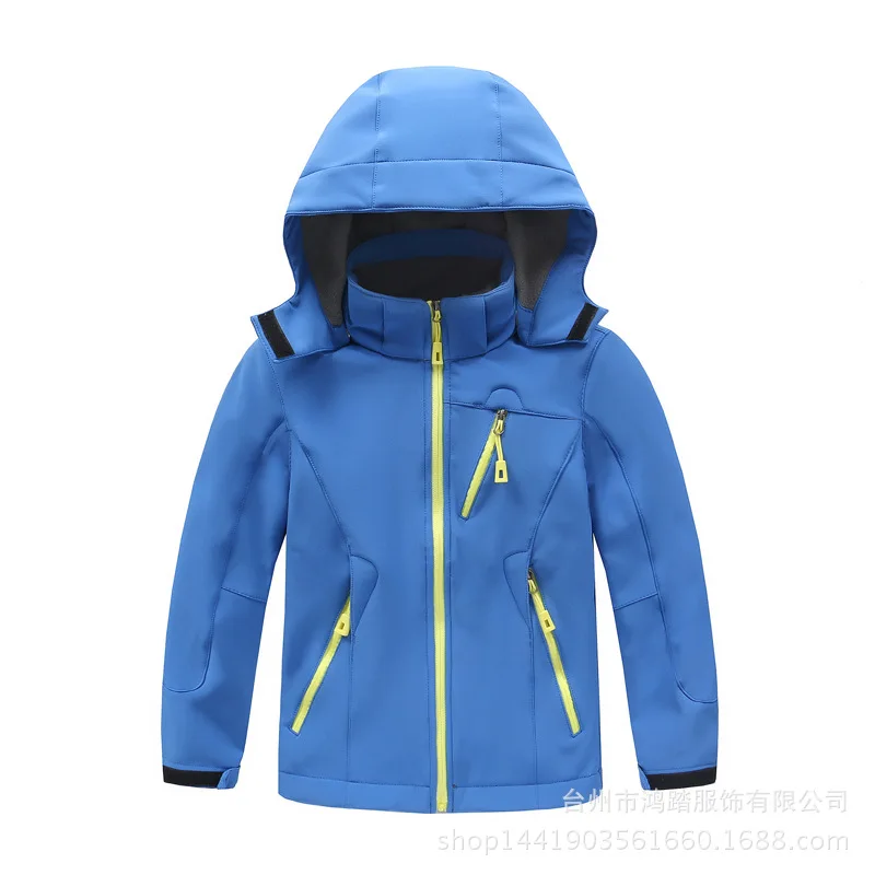 Детская мягкая куртка штормовка для мальчиков и девочек уличная теплая