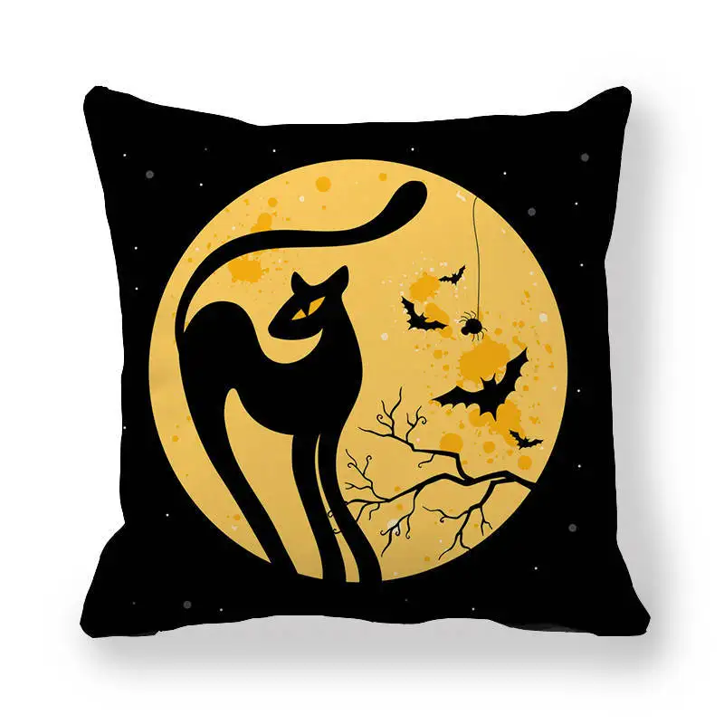 Хэллоуин Декор Angry черная кошка чехол для подушки с принтом велюром наволочка