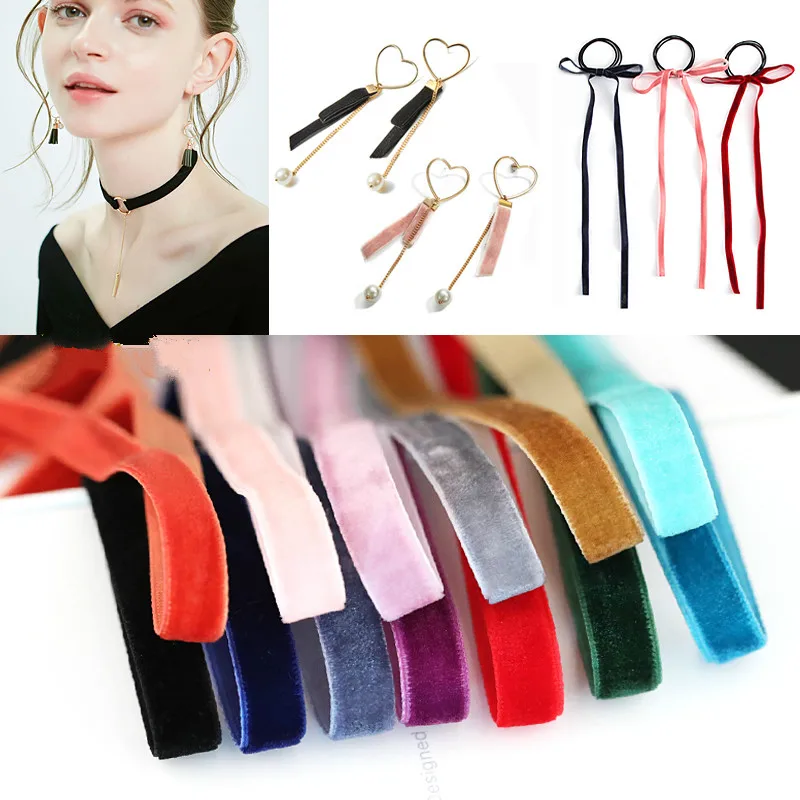 1 м/лот 9 мм блестящая нейлоновая односторонняя бархатная лента велюровая тесьма