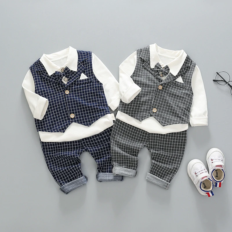 Весенне осенний Новый британский ветрозащитный Детский костюм для мальчиков