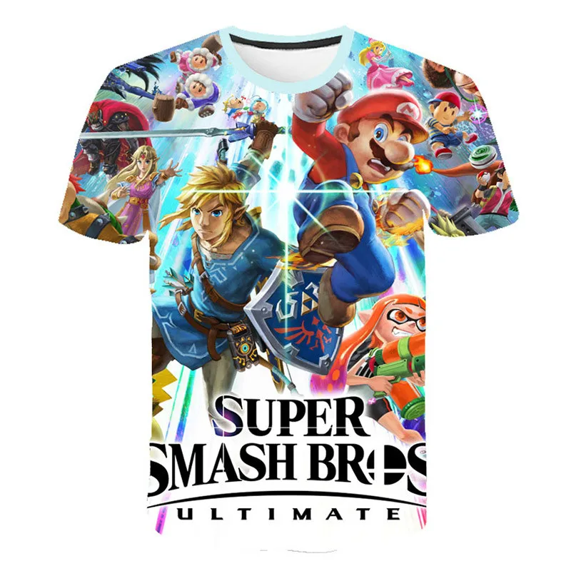 

Fashionable summer boys and girls T-shirts 3D printing funny cartoon pictures, children's casual loose version 4T-14T short-slee