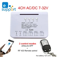 wifi switch ewelink app control 433 mhz wireless remote control switch acdc 4ch relay receiver module includes shell