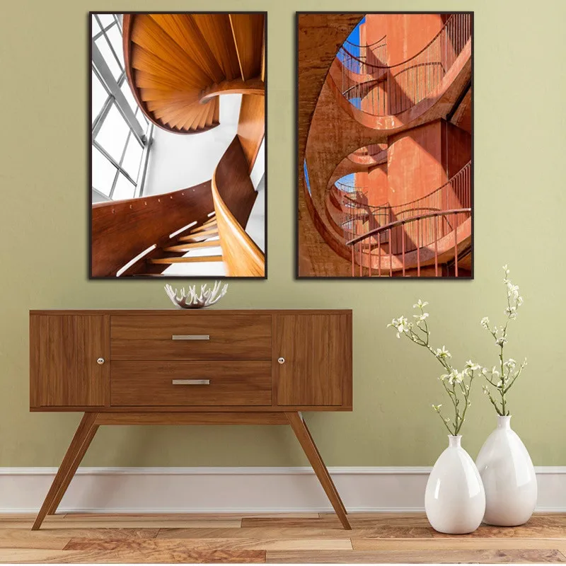 Абстрактный странный пространство лестницей журнала картина печатный плакат