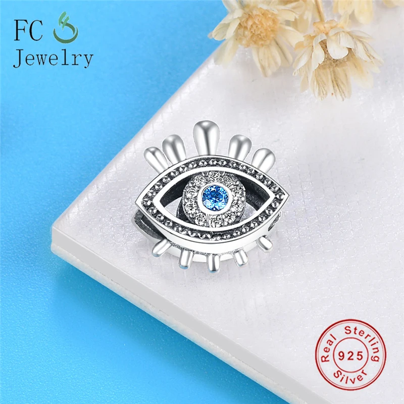 Blue Evil Eye Charms Fit оригинальные Подвески BraceletReal 925 серебряные бусины для изготовления