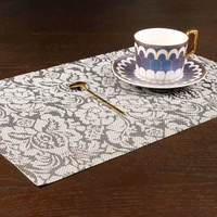 pvc noble rose pattern flower pattern table placemat place mat dining runner linens high quality in kitchen accessories cup