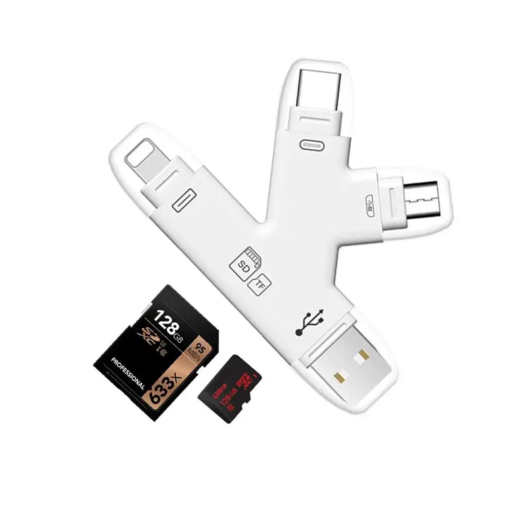 Горячая Новинка 4 в 1 i флэш накопитель USB Micro SD TF кард ридер адаптер для телефона pro