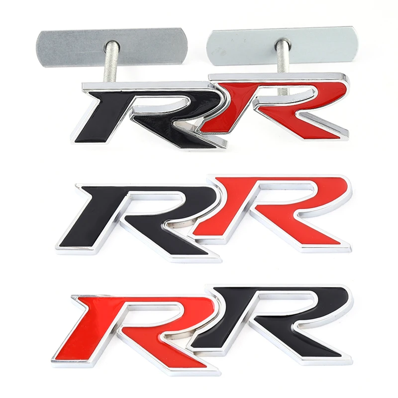 

3D Metal RR Logo Emblem Badge Decals Front Back Trunk Car Stickers For Honda RR Civic Mugen Accord Crv City Hrv Car Styling