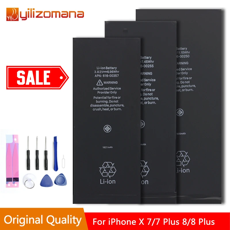 Оригинальный аккумулятор YILOZOMANA для iPhone X 7 / Plus 8/8 сменные батареи бесплатные