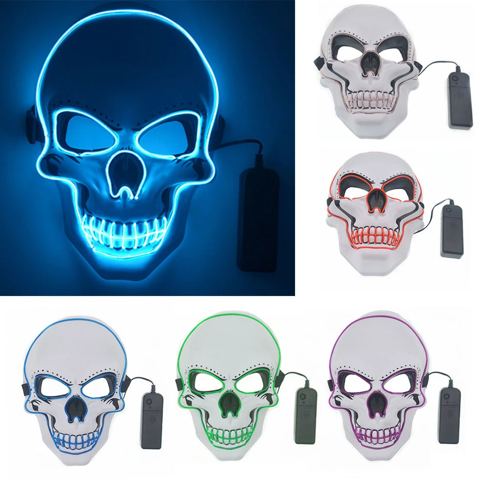 1 шт. светодиодный светящийся маска на Хеллоуин для косплея вечерние светящиеся