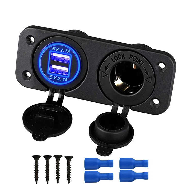 12V морской USB штепсельная розетка Панель 2 в 1 Гнездо для автомобильного