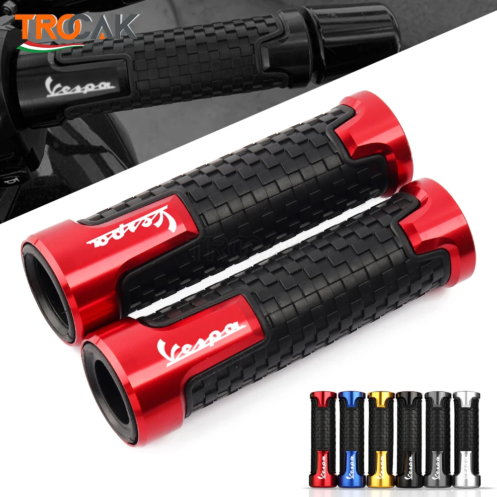 

Motorcycle 22mm CNC Aluminum Rubber Gel Handle Bar Grip Hand Grips For Vespa Scooter LT LX GT GTS GTV 300 250 125 200 Sprint 150