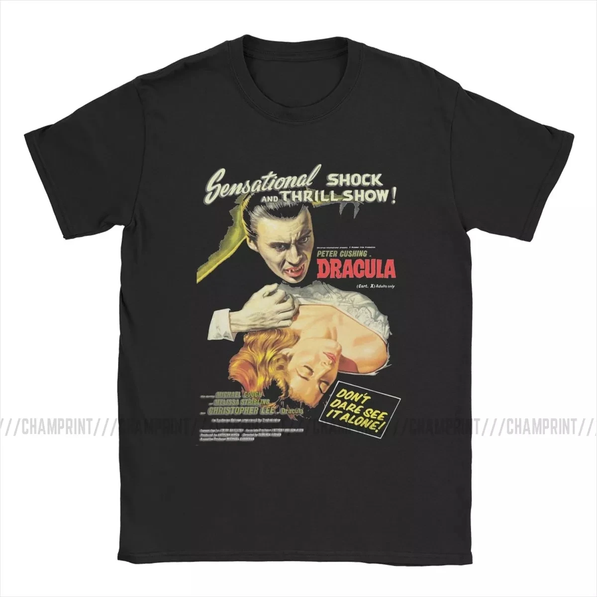 

Men's Dracula Original Hammer Poster 1958 T Shirt The Mummy Horror Movie Cotton Tops Vintage Round Collar Tees 6XL T-Shirts