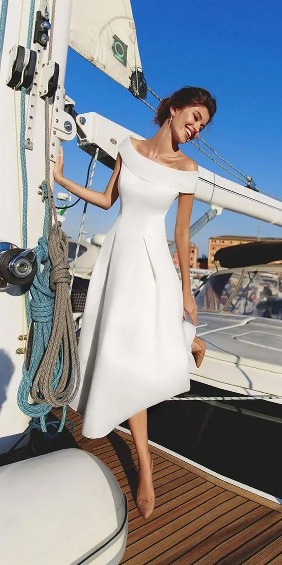 

European and American New Dress Hot Sexy Solid Color off-Shoulder Dress Slim Medium-Length