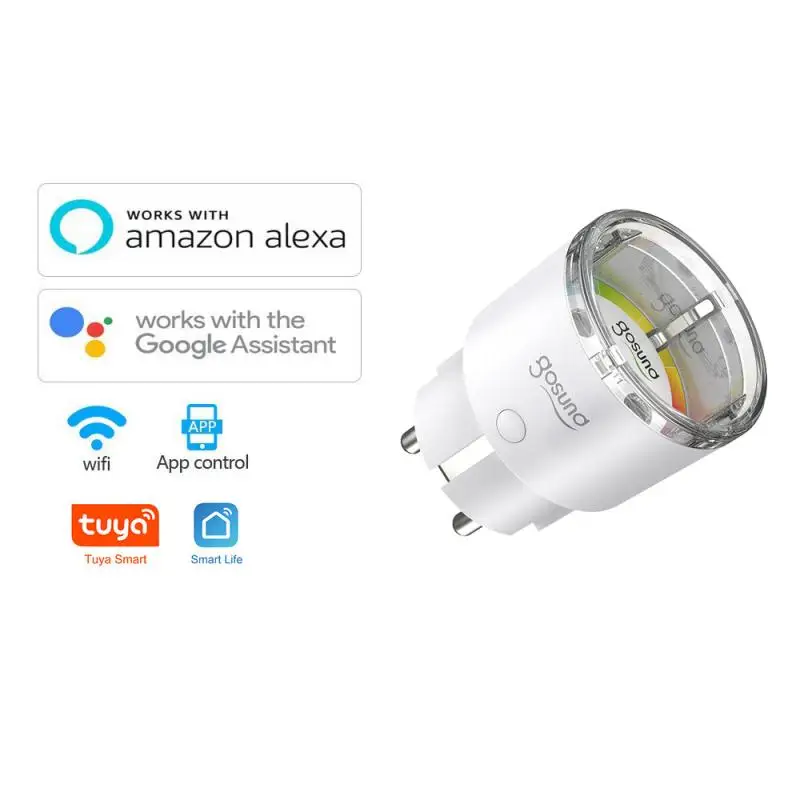 

Gosund Tuya SmartLife APP Smart Plug WiFi Socket 15A Power Monitor Timing Function Control Works With Alexa Google Assistant