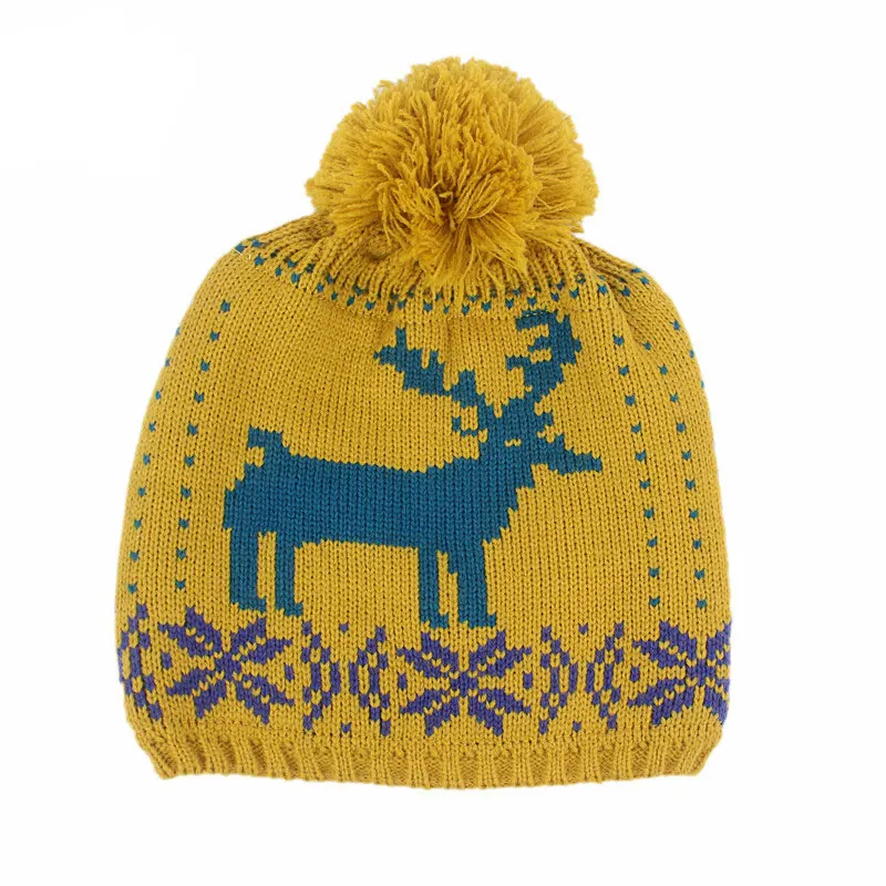 Шикарный осенне-зимний Рождественский трикотаж, шапка, шарф, перчатки, комплект из 3 предметов, теплые флисовые рождественские шапочки с помпоном, вязаные крючком шапки, шали, шапки, варежки SH115