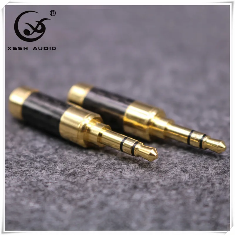 10 шт. Hi-end позолоченные штекеры XSSH для наушников разъем из углеродного волокна 3 5