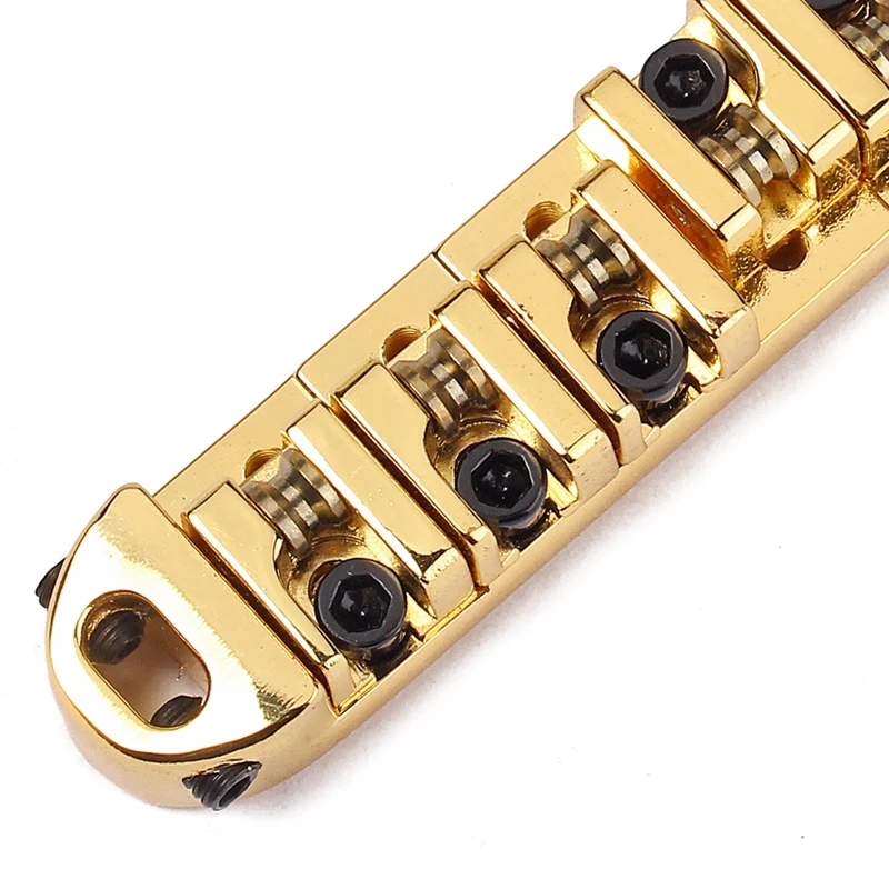 messing roller verstellbarer sattel tune o matic zink legierung und messing rollen brücke für lp elektrische gitarre gold free global shipp