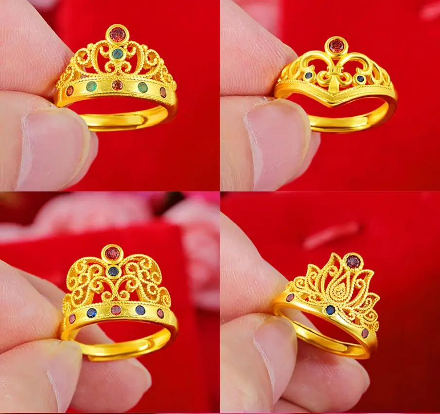 Обручальные кольца с изменяемым размером 4 шт./лот Женское кольцо в стиле ретро