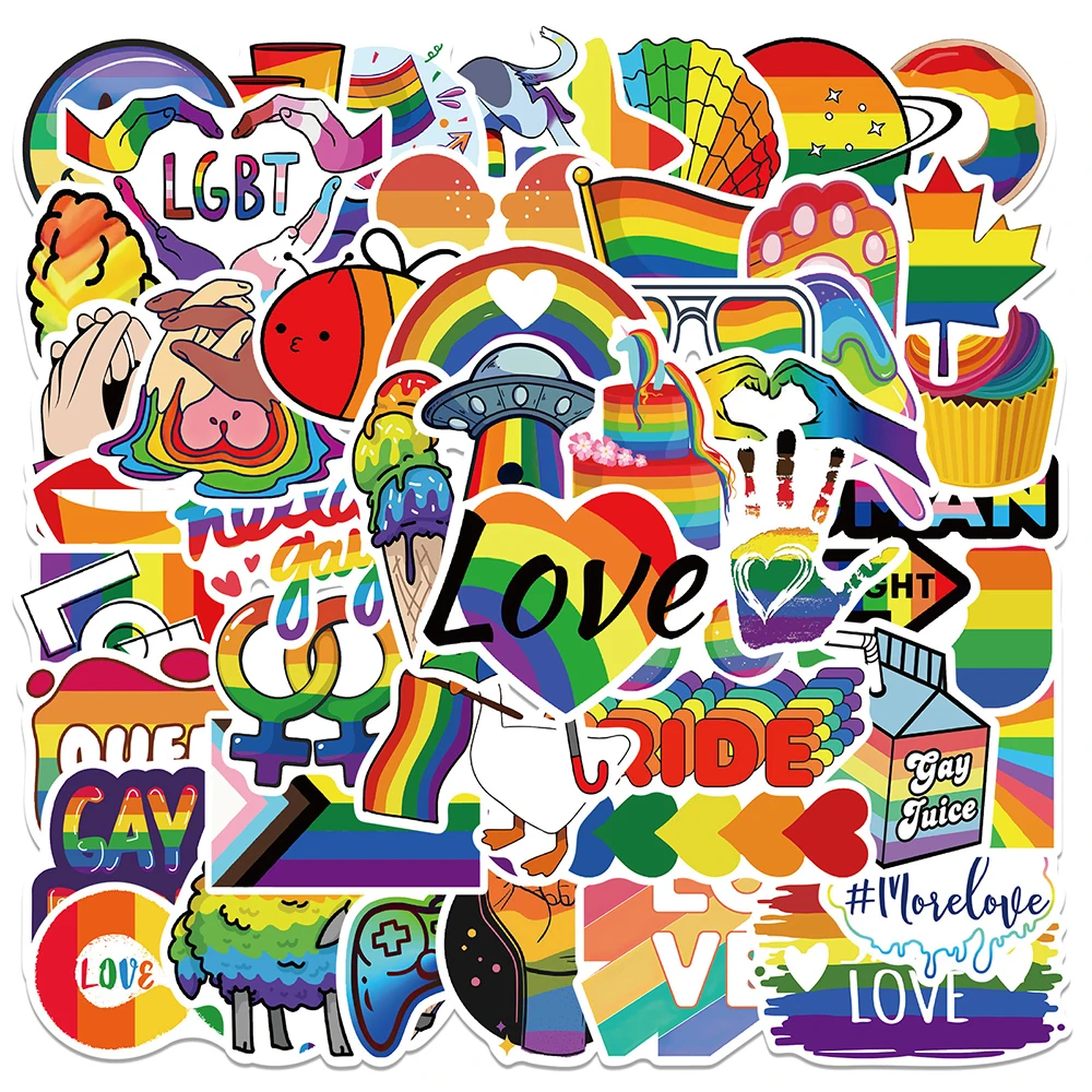 

50/100PCS Waterproof Graffiti Decals Rainbow LGBT Stickers Aesthetic Laptop Skateboard Water Bottle Classic Cool Sticker Packs