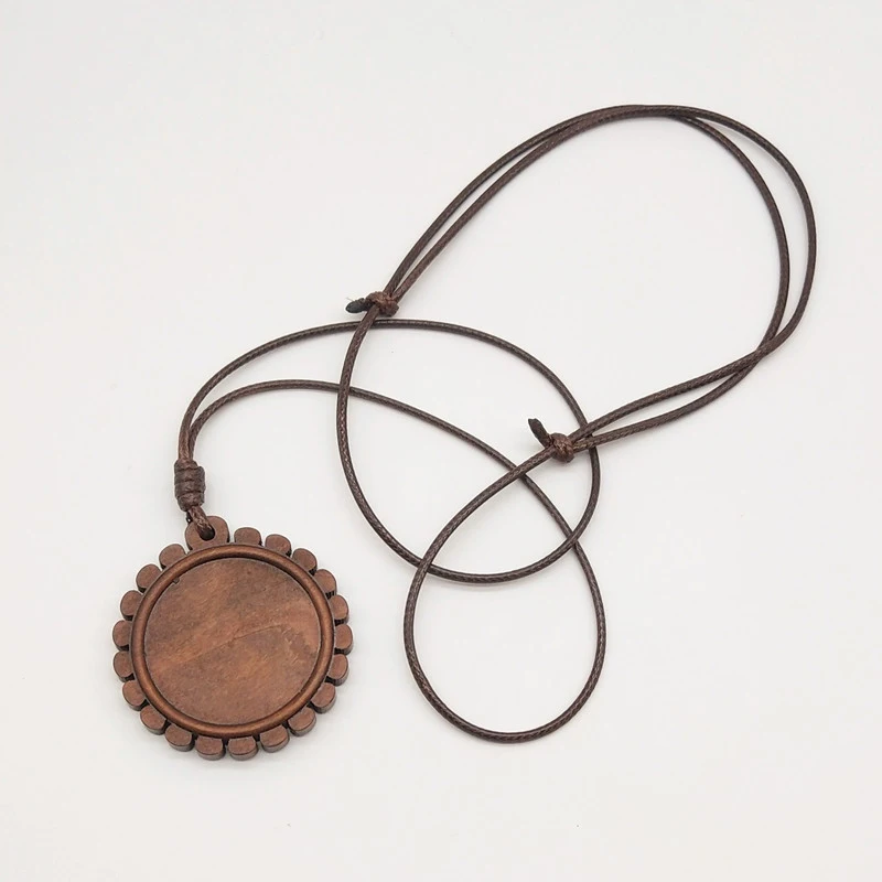 Дерево кабошон настройки подходят 25 мм стекло пустой камея ожерелье основа