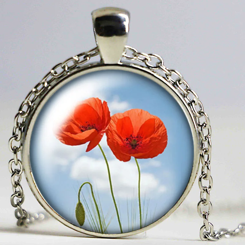 Лавандовый Лотос Плюмерия суккулент завод круглый кулон ожерелье 25 мм