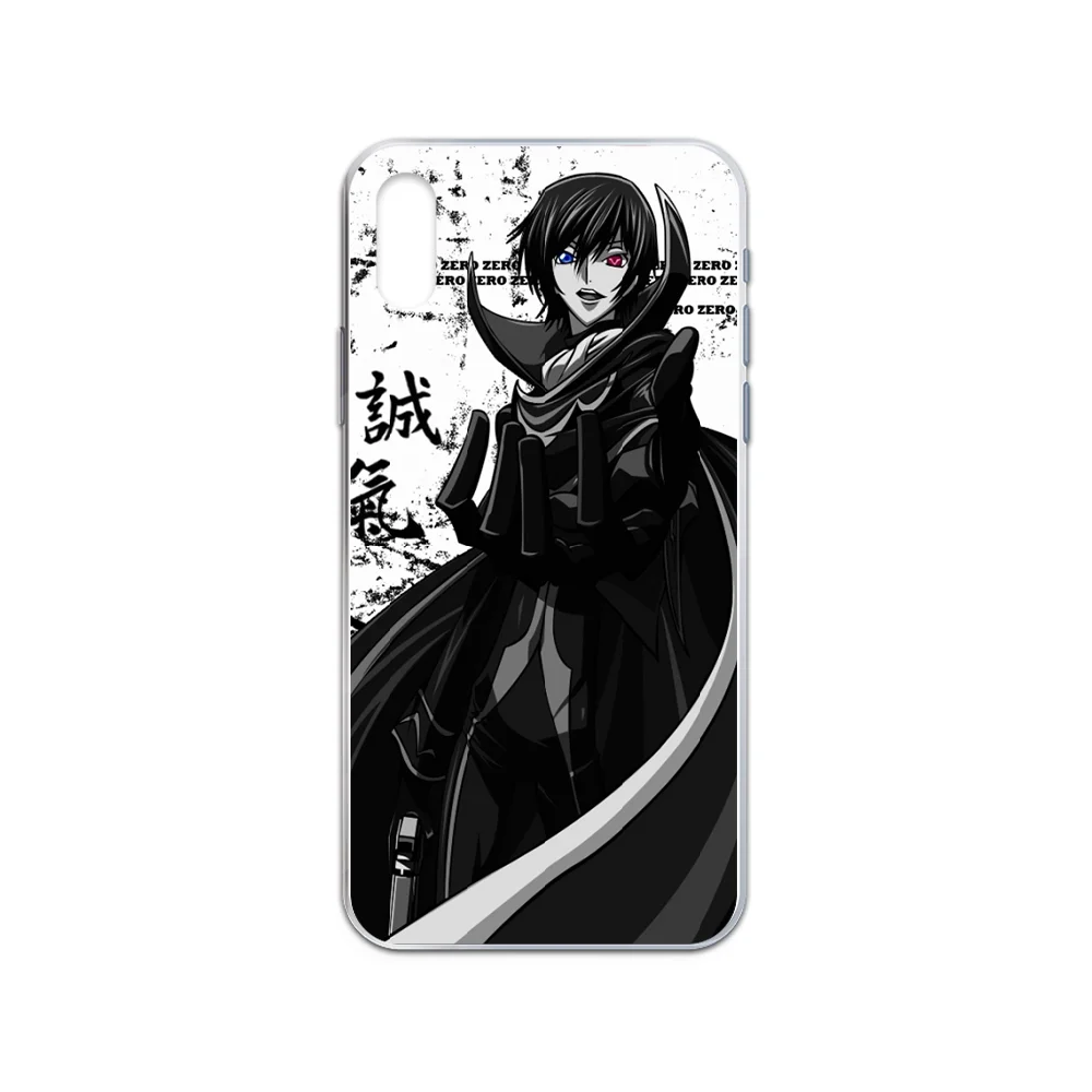 Прозрачный чехол для телефона с кодом GEASS Lelouch Lamperouge iphone 4 4S 5 5C 5S 6 6S PLUS 7 8 X XR XS 11 PRO SE