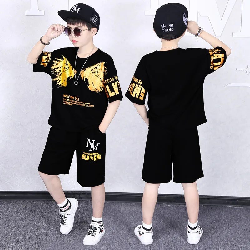 

Summer Boys Clothing Sets Kids Cartoon Print Short Sleeve T-shirt+Shorts 2 Pcs Sports Suit for Baby Boy Clothes Children Outfits