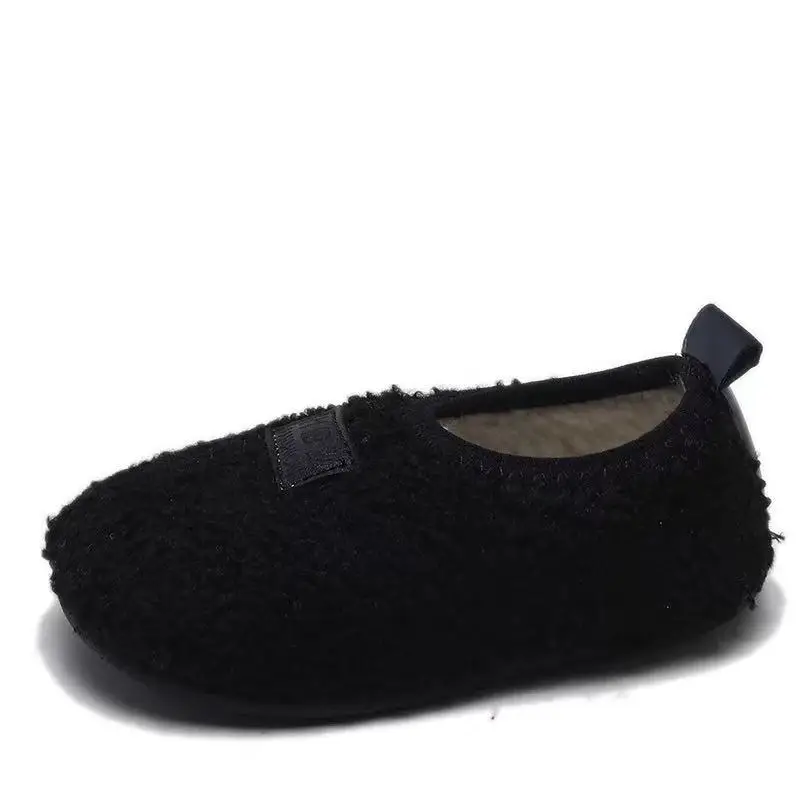 

Winter Children Cashmere Slippers Kids Soft Warm Sock Floor Shoes Boys Rubber Soles Non-slip Cotton Slippers Indoor Home Shoes