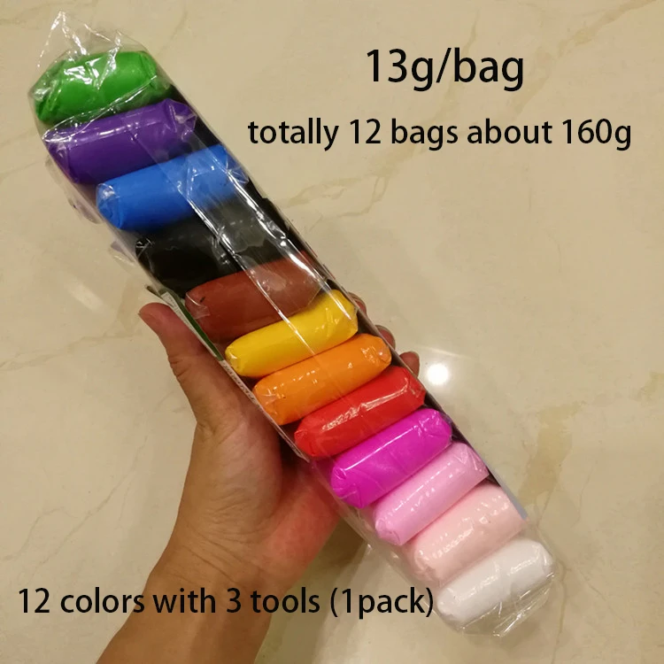12colors 24 цвета, светильник из глины, сухой на воздухе полимерный пластилин, пластилин для моделирования, супер светильник, сделай сам, мягкая креативная резинка на руку, образовательная глина, игрушки - Цвет: 12colors