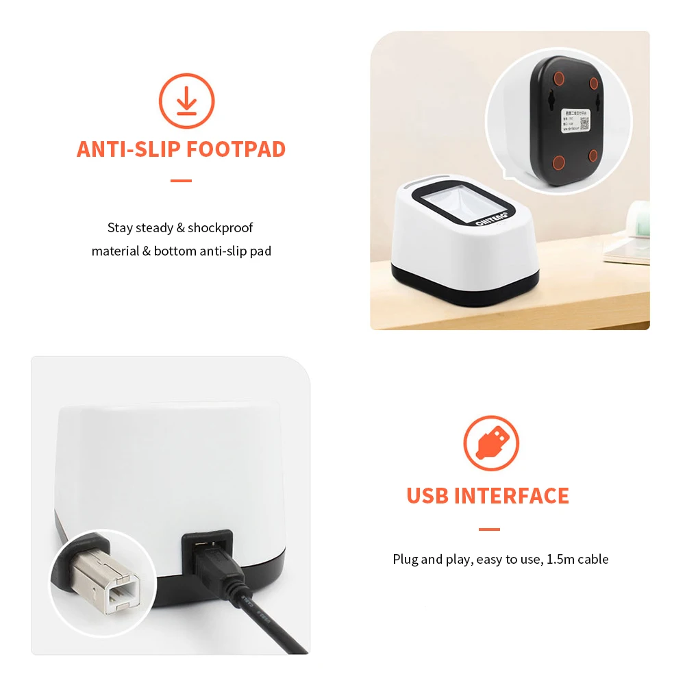 T97 Настольный usb-кабель проводной 1D/2D qr-код, матрица данных, PDF417, Aztec, Maxicode считыватель штрих-кодов 2D сканер штрих-кодов
