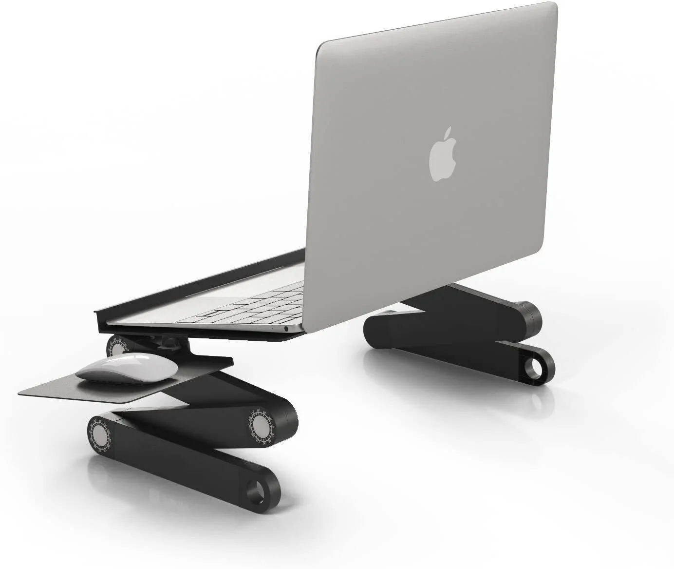 

T8 Laptop Table Stand Adjustable Riser: Portable with Mouse Pad Fully Ergonomic Mount Ultrabook MacBook Gaming Notebook Light