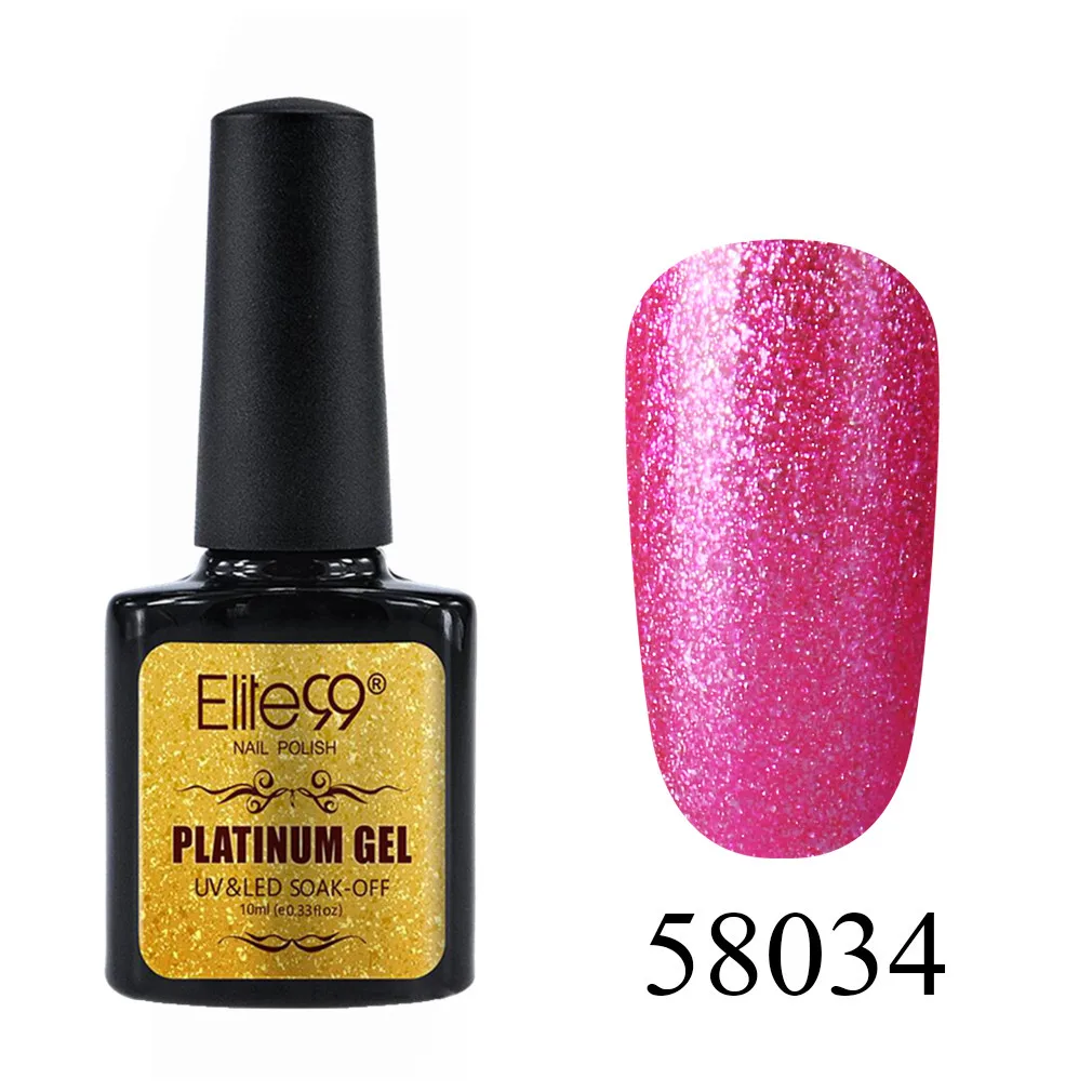 58034 Elite99 10 мл Блестящий УФ-гель для ногтей Platinum Soak Off Nail Art Маникюр гели для ногтей гибридные Лаки гель лак для ногтей набор - Цвет: 58034
