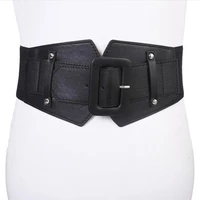 fashion elastic wide corset belt for women designer brand square buckle waist strap lady dress coat sweater decorative waistband